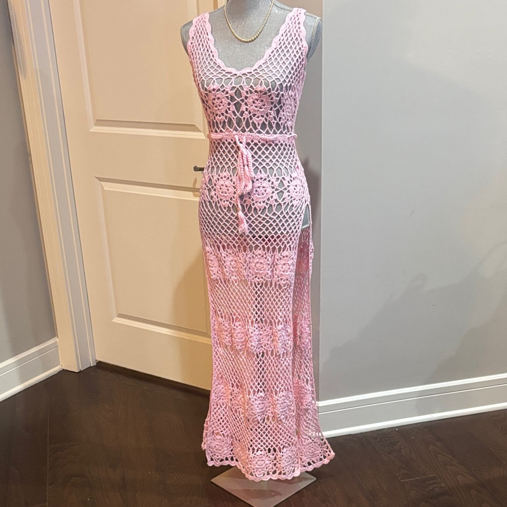 Sugar Thrillz Desert Glam Crochet Knit Maxi Dress size large